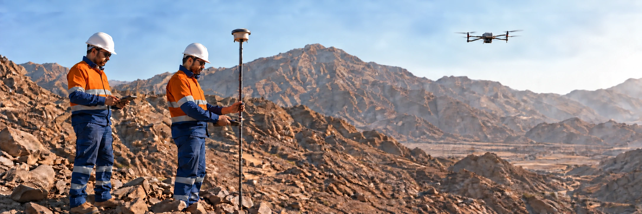 Takween field team surveying in the Arabian Shield